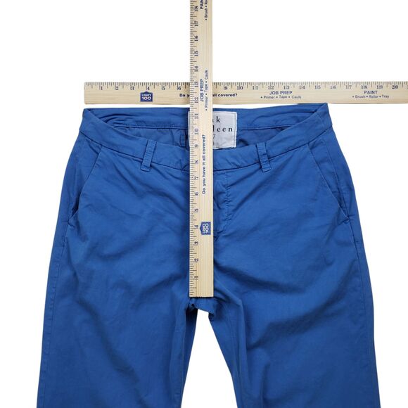 Frank & Eileen Wicklow Italian Chino Pants Womens 10 Blue Ankle Crop Performance - Picture 4 of 7
